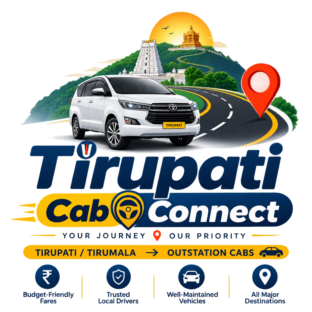 Tirupati Cab Connect logo